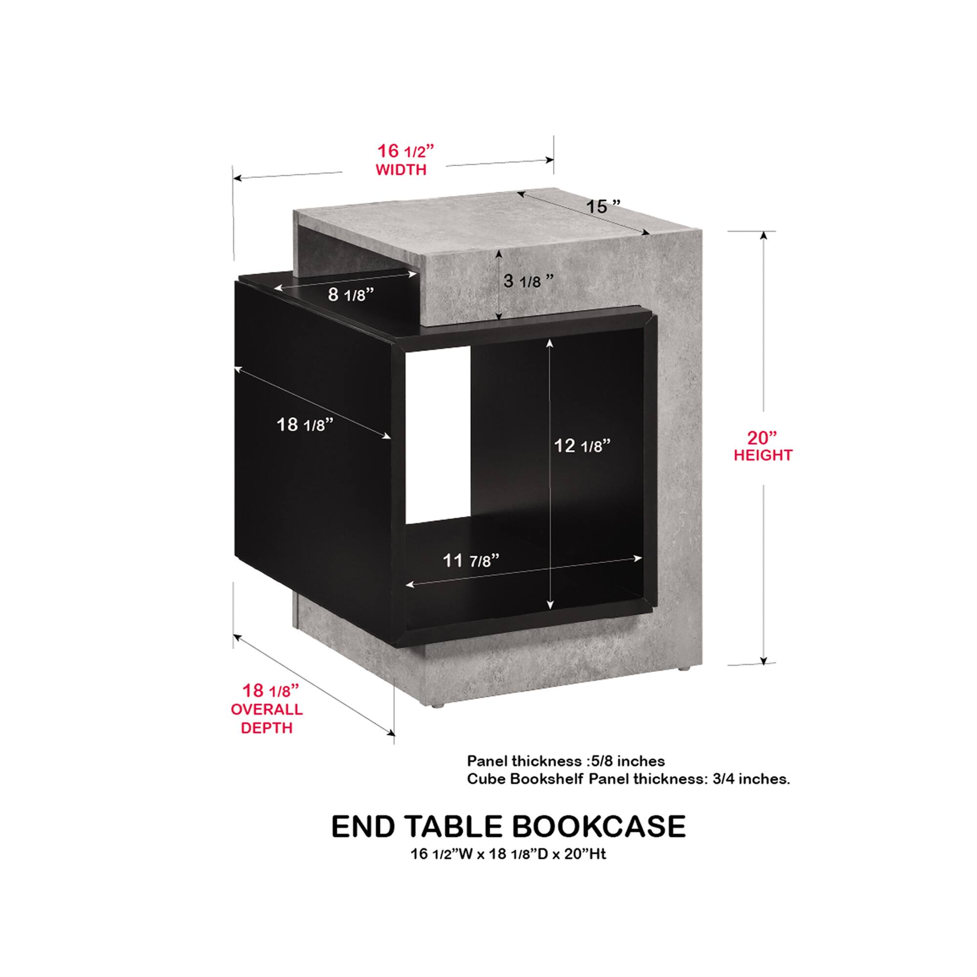 Kings Brand Furniture Modern End Table with Open Cube Storage, Wood ...