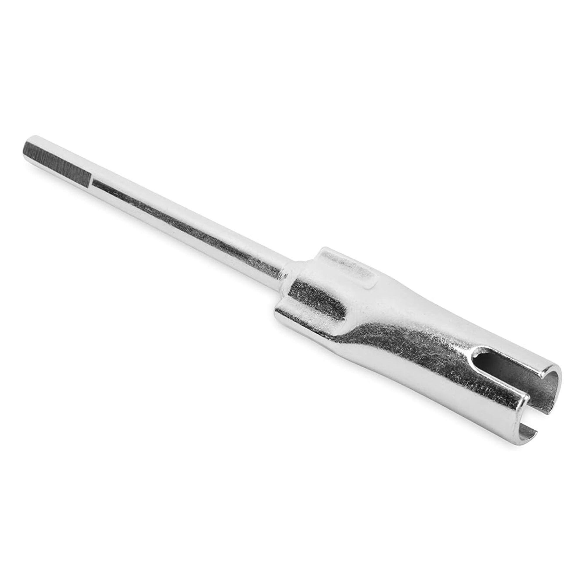 Front. Camco - EAZ LIFT RV Scissor Jack Slotted Drill 8 Inch Attachment Fits 3/8 Inch Drills - Silver.