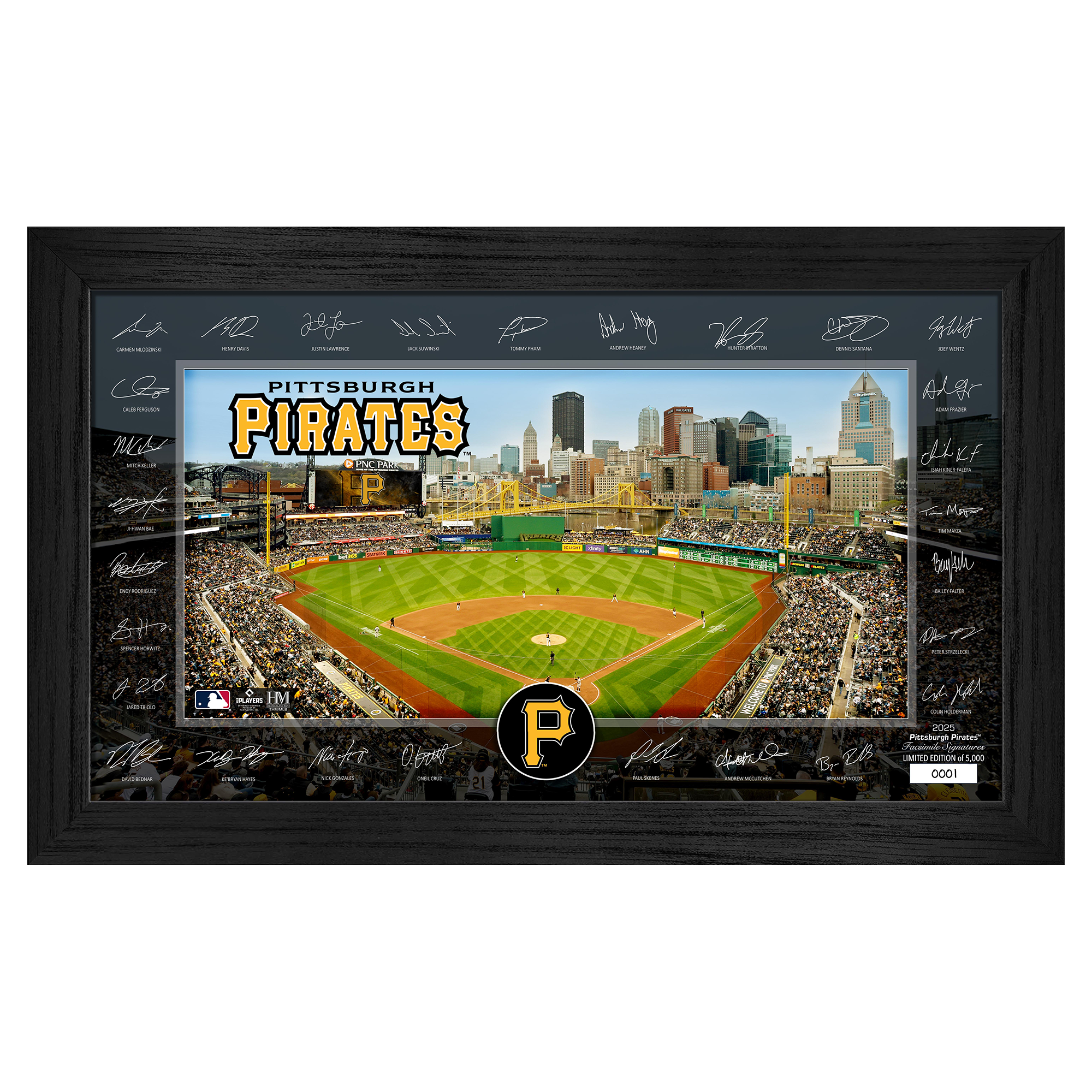 Pittsburgh Pirates Framed 12" x 20" 2025 Signature Field Photograph - Facsimile Signatures - Limited Edition of 5,000