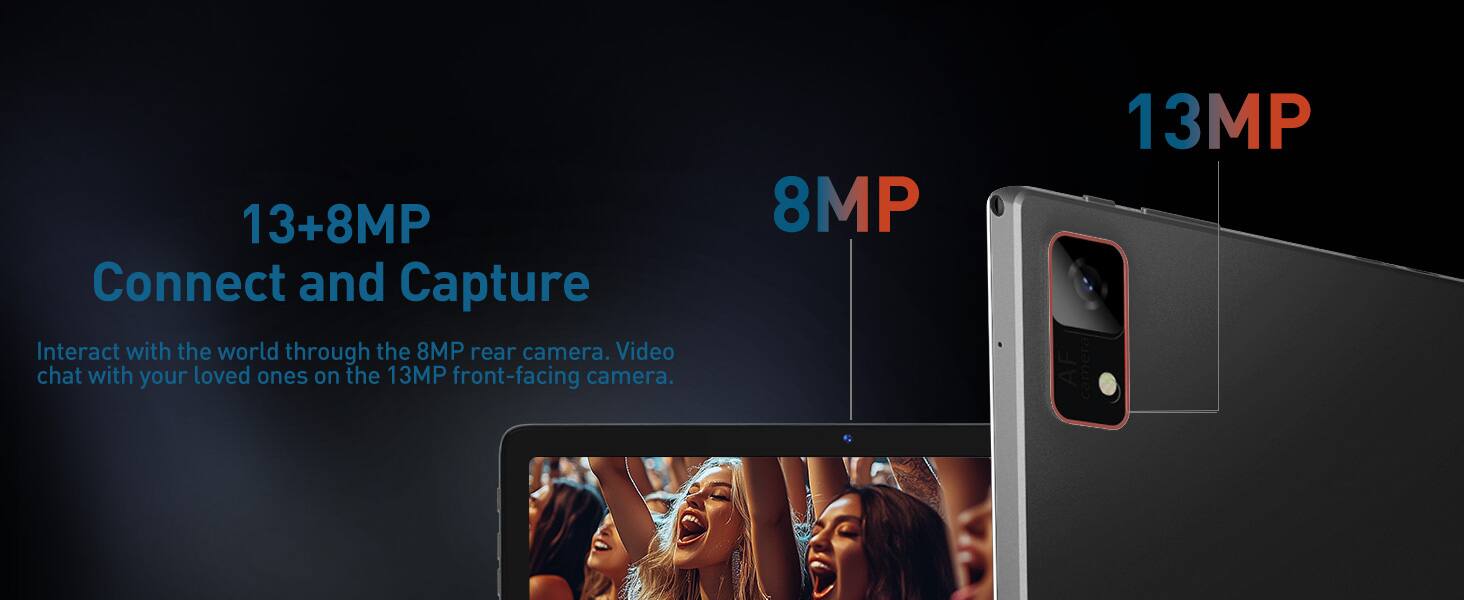 13+8MP Connect and Capture

Interact with the world through the 8MP rear camera. Video chat with your loved ones on the 13MP front-facing camera.

8MP 13MP AF camera