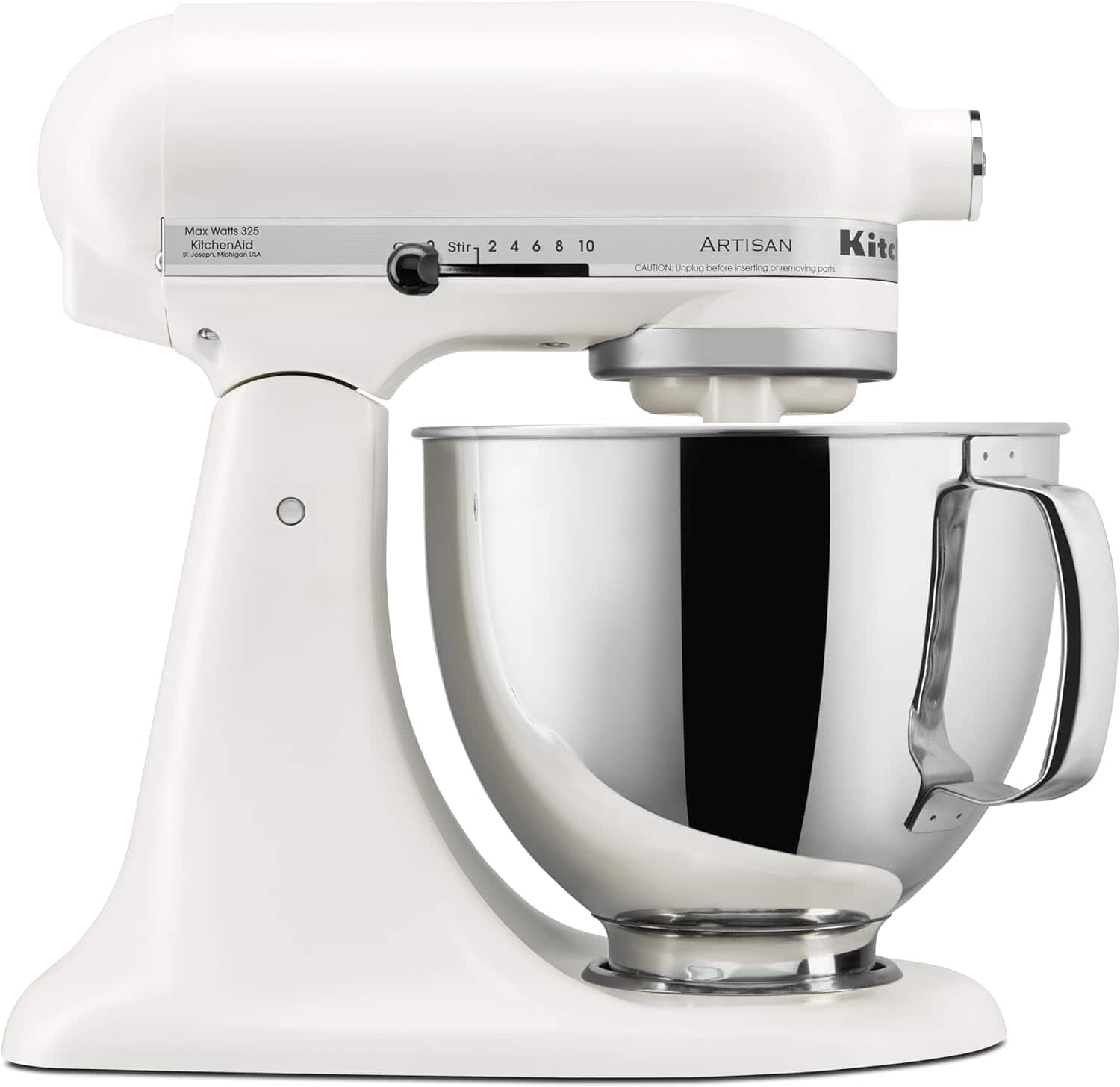 KitchenAid - Artisan Series 5-Quart Tilt-Head Stand Mixer KSM150PSPL - Porcelain White