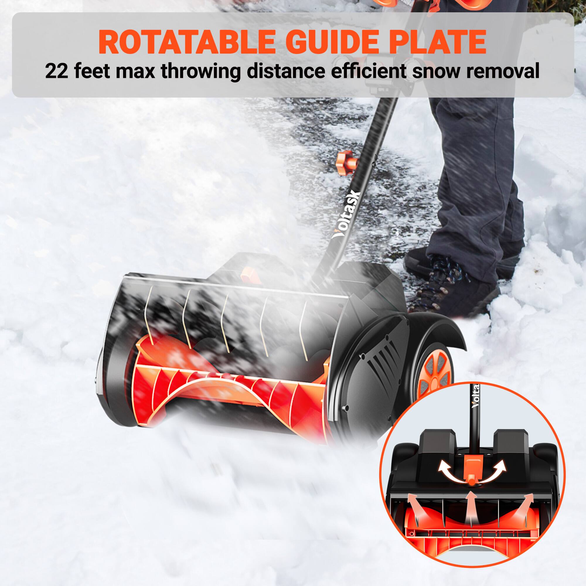 ROTATABLE GUIDE PLATE  
22 feet max throwing distance efficient snow removal