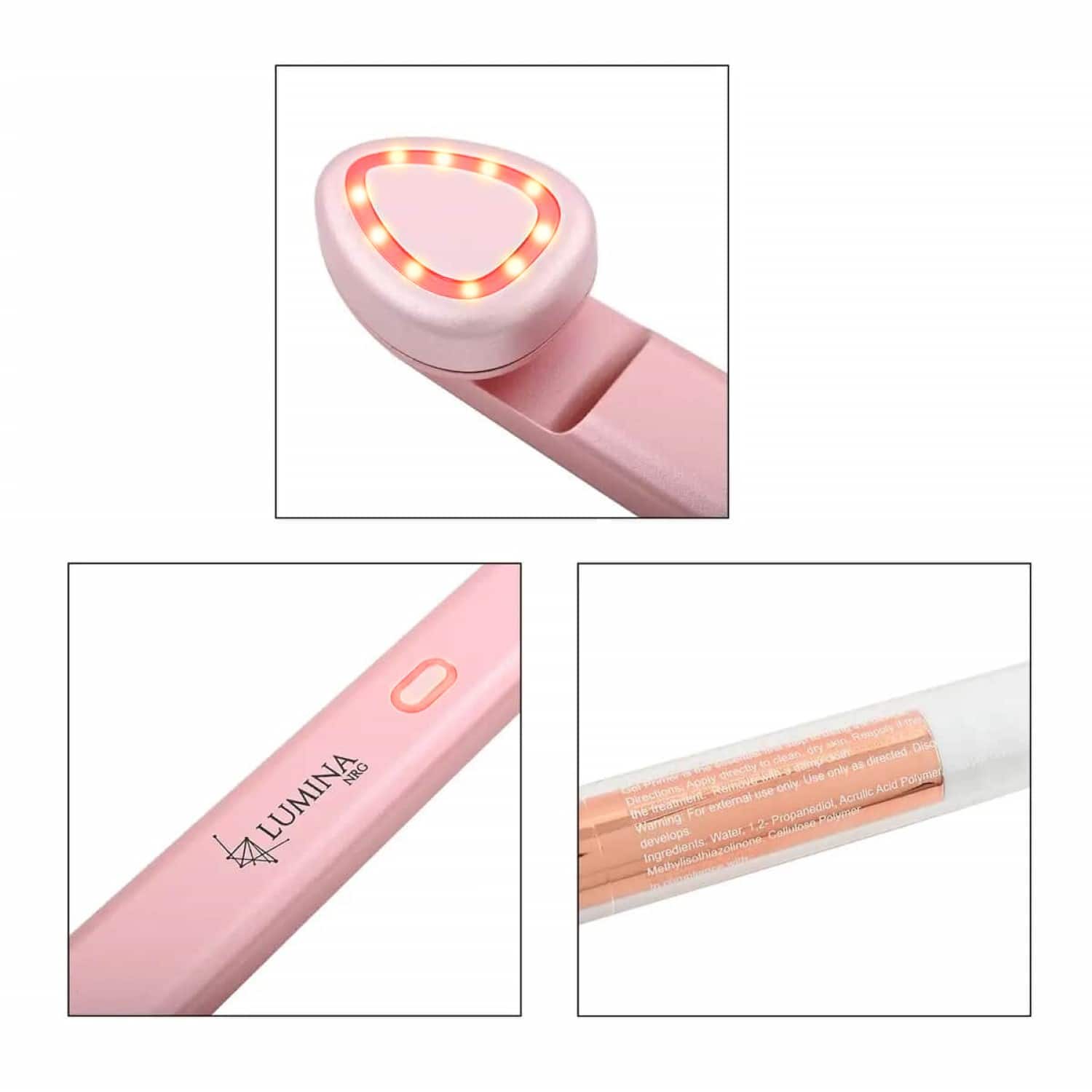 Lumina NRG Mini Glow Pro 4 in 1 Beauty LED Wand Pink 6572 - Best Buy