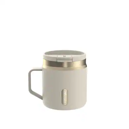 Front. Contigo - SnapSeal 14 oz Leakproof Stainless Steel Water Bottle - White.