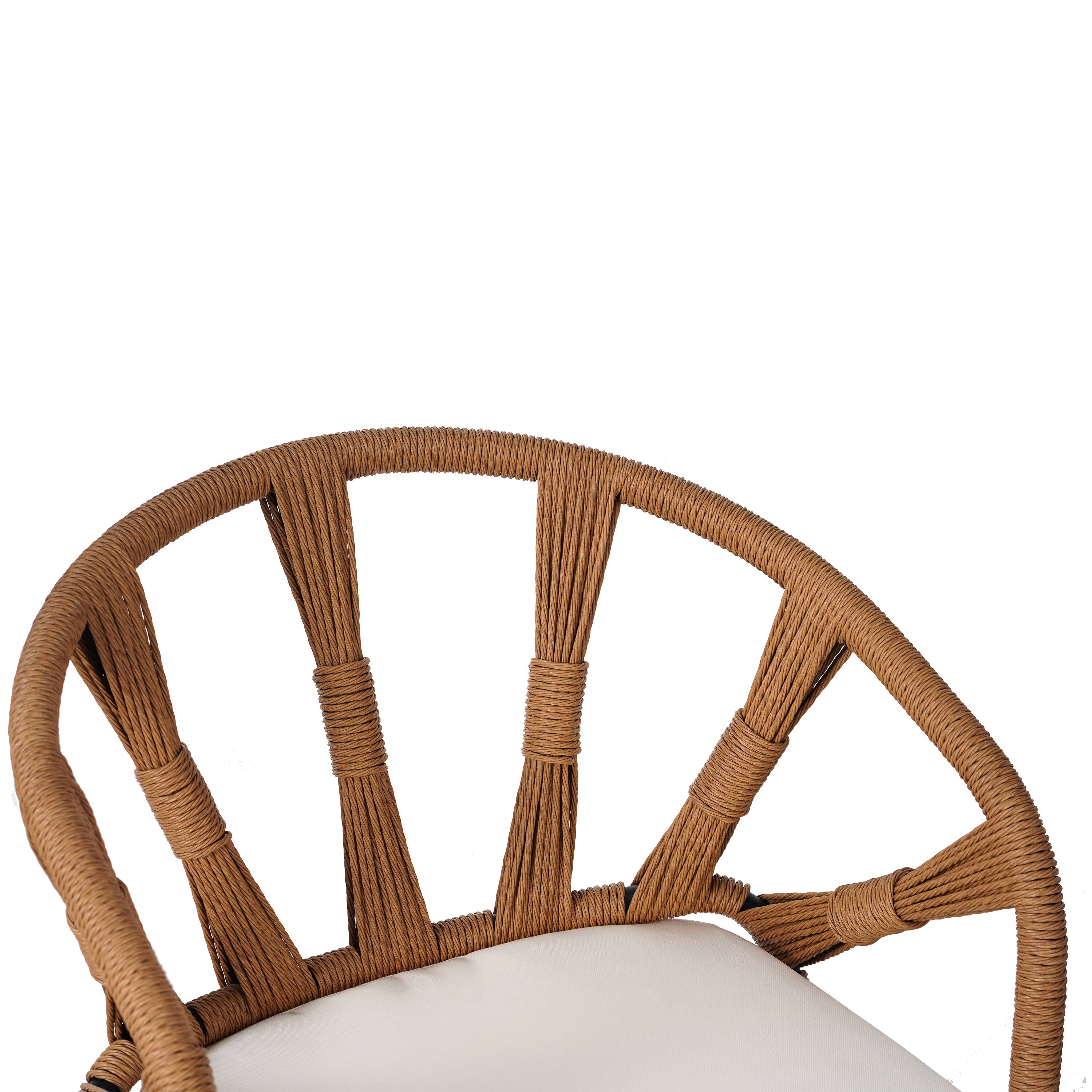 Alt View 5. Mondawe - 5-Piece Outdoor Set with PE Rattan Chairs and Plastic Wood Table - Dark yellow.