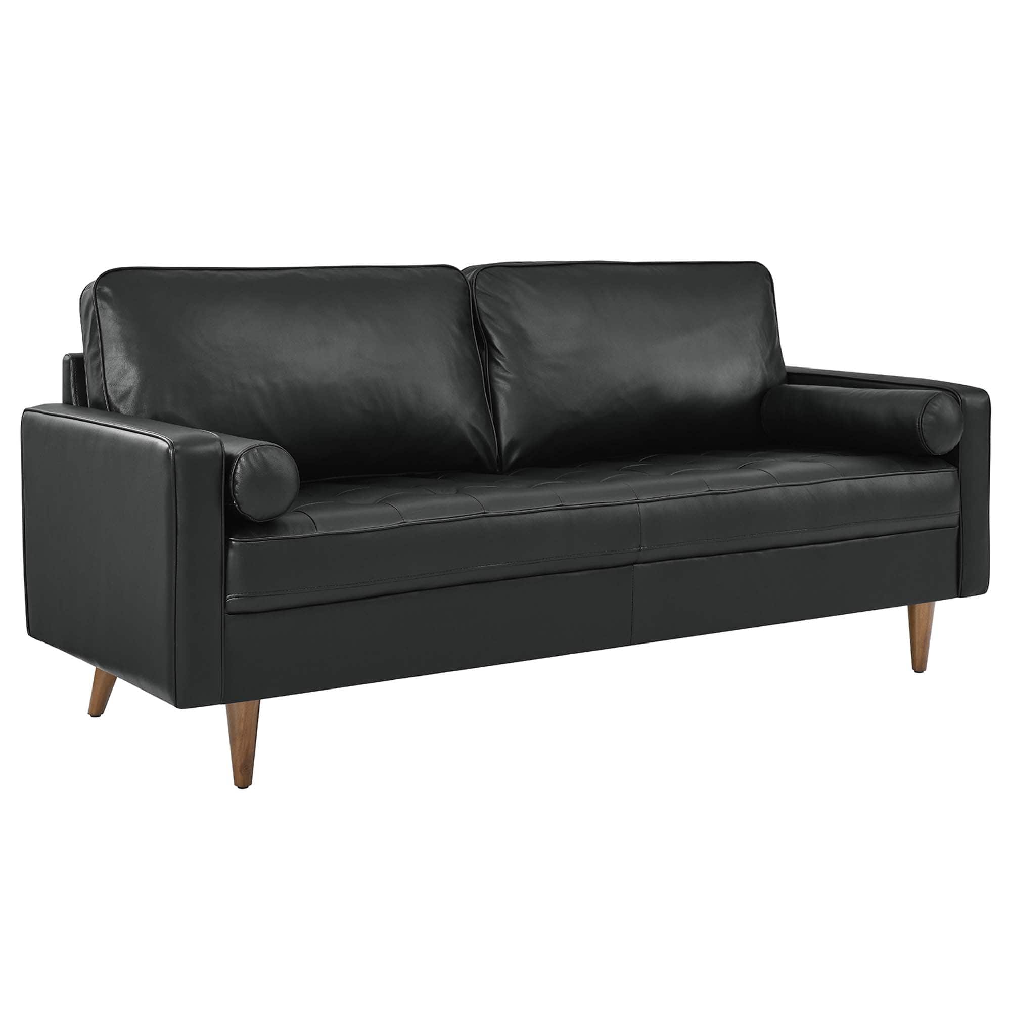 Valour Leather Sofa by Modway - Black