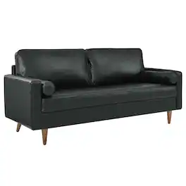 Valour Leather Sofa by Modway - Black