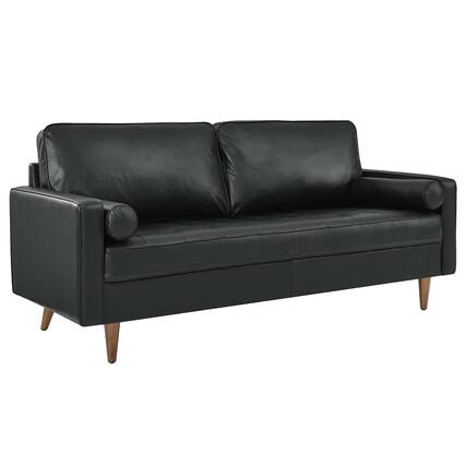 Front. Modway - Valour Leather Sofa by Modway - Black.