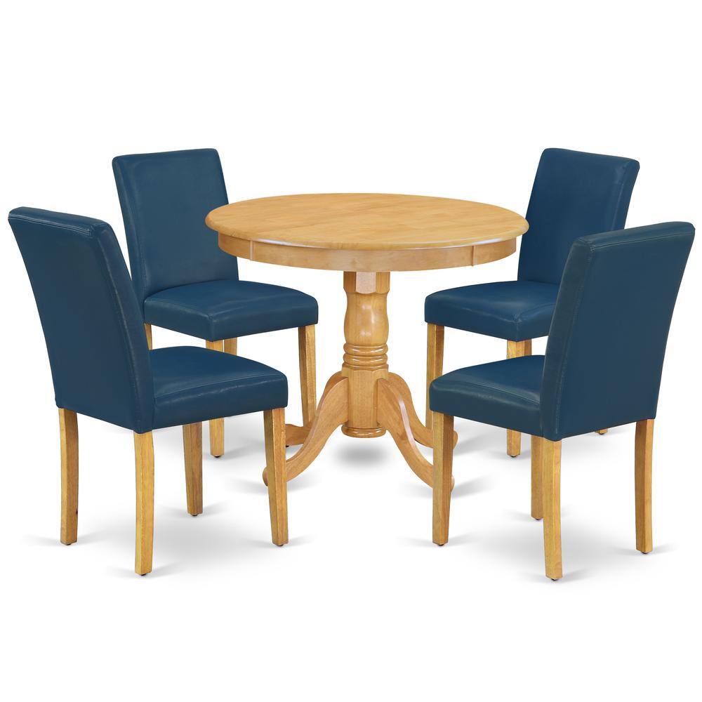 Back. East West Furniture - Dining Room Set Oak - Brown.