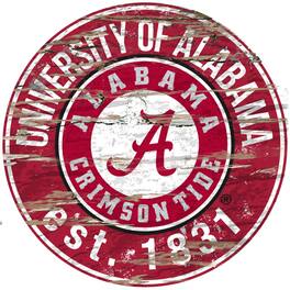 Fan Creations - Alabama Crimson Tide 23.5" Distressed Round Sign - Multicolor