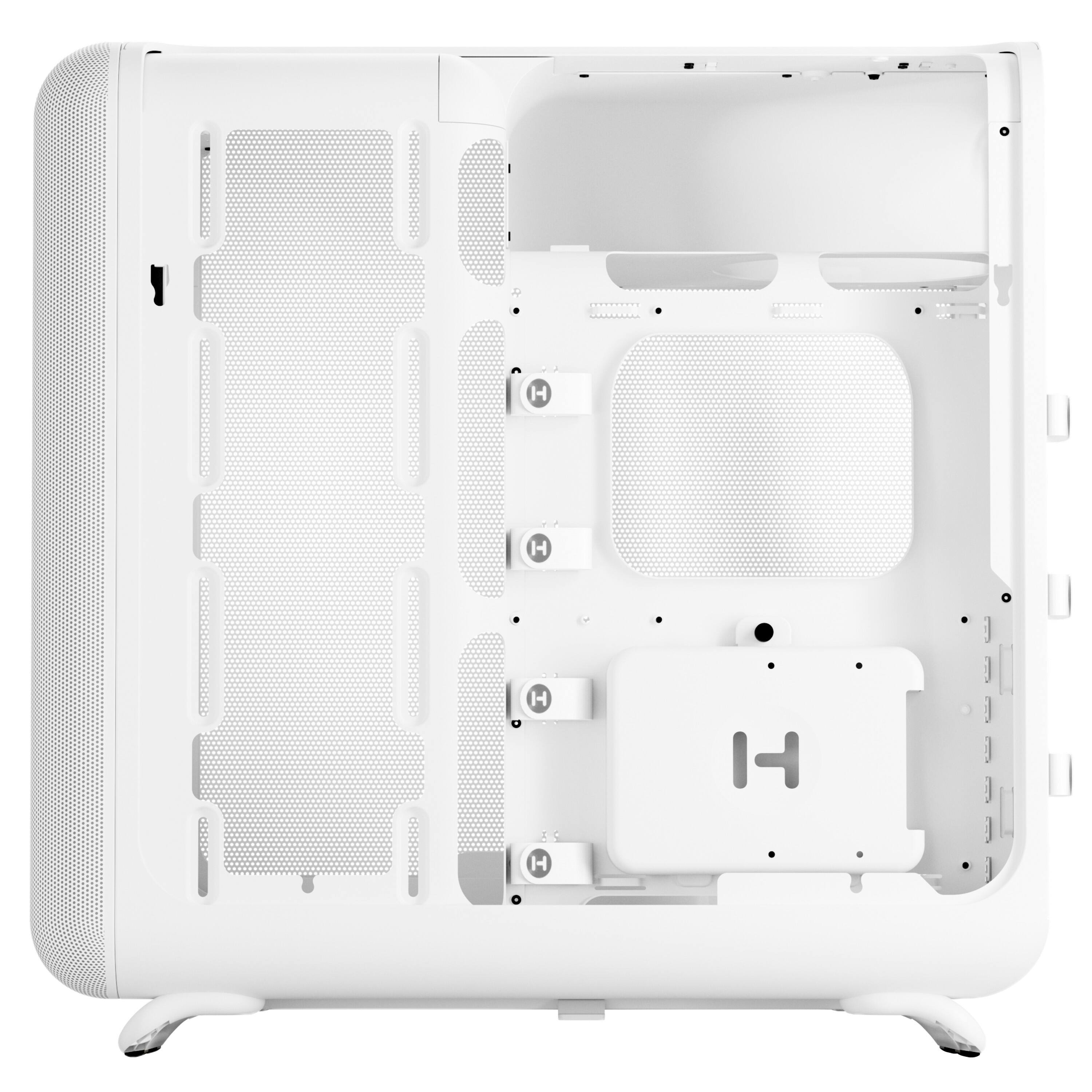 Left. HYTE - HYTE X50 Air Modern Performance ATX Mid-Tower PC Gaming Case - Snow White.