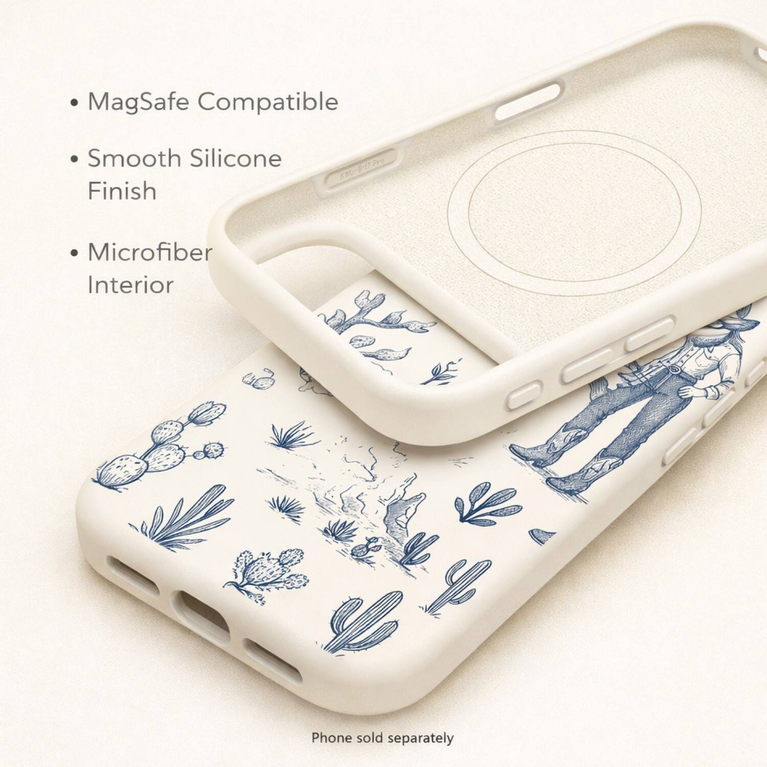 - MagSafe Compatible
- Smooth Silicone Finish
- Microfiber Interior

Phone sold separately