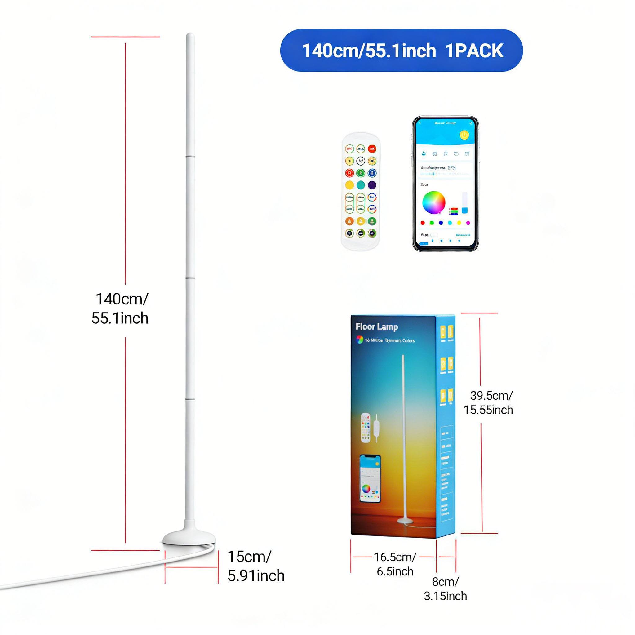 140cm/55.1inch 1PACK

140cm/55.1inch Floor Lamp

39.5cm/15.55inch

15cm/5.91inch

16.5cm/6.5inch

8cm/3.15inch