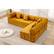 Front. KERDOM - L-Shaped Corduroy Couch Chaise Lounge, 78'' Foldable Sofa Bed 2pcs Combined, Spliced Block Modular Sectional Sponge Sofa - Ginger Yellow.