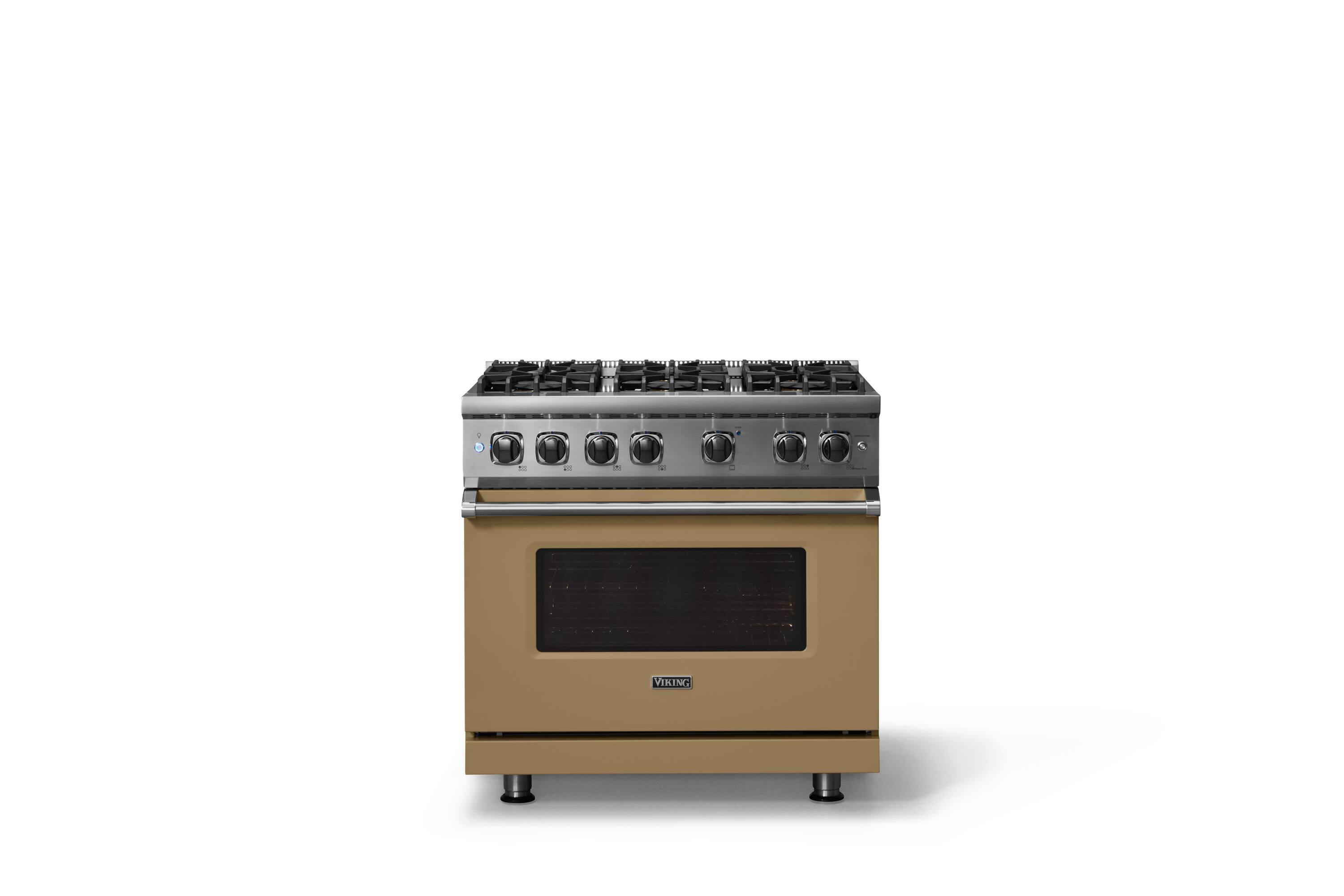 Alt View 3. Viking - 36"W./24"D. 5.1 Cu. Ft.  Gas Sealed Burner Range-6 Burners-Golden Hour-LP - Golden Hour.