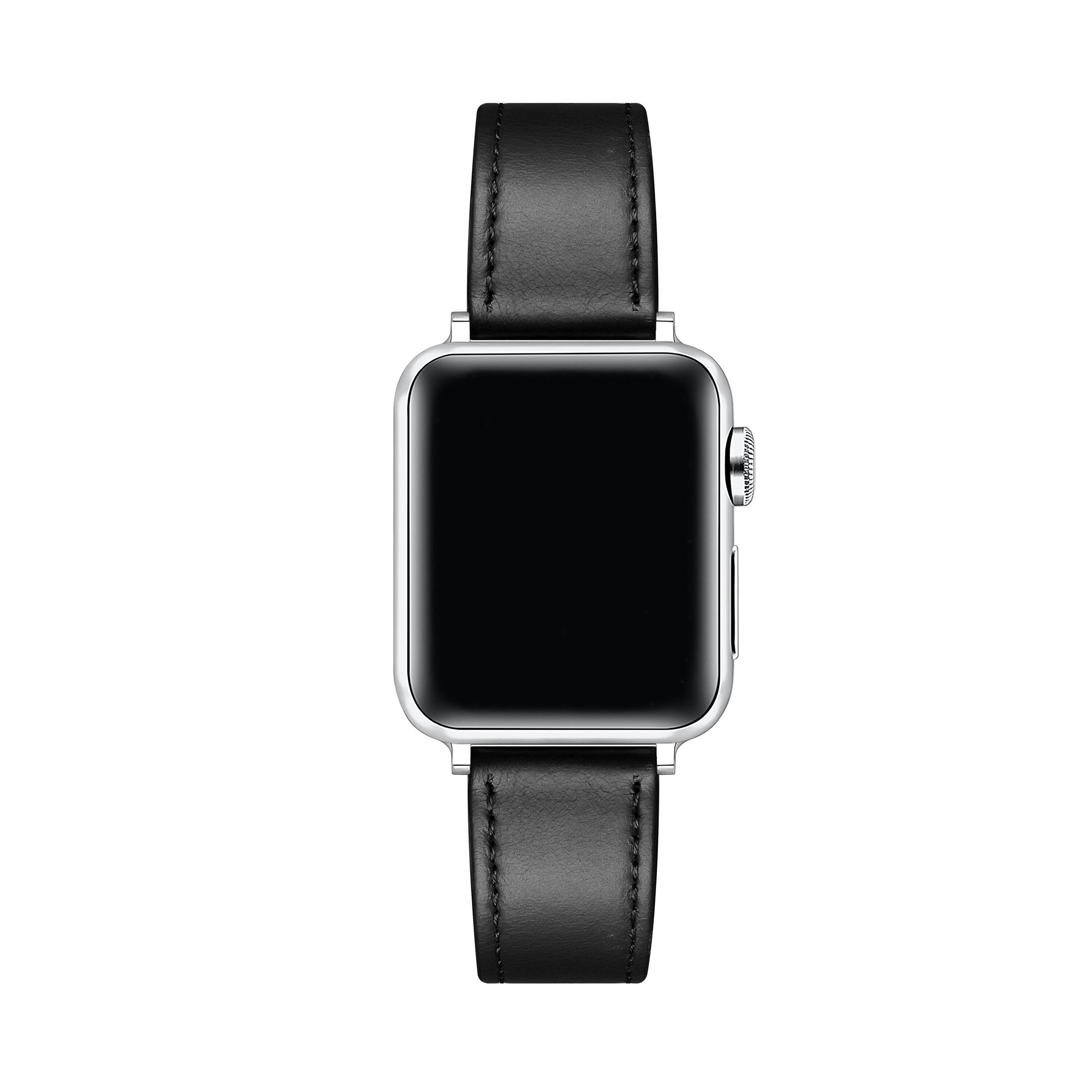 Back. Posh Tech - Drake Leather Band for Apple Watch - Black.