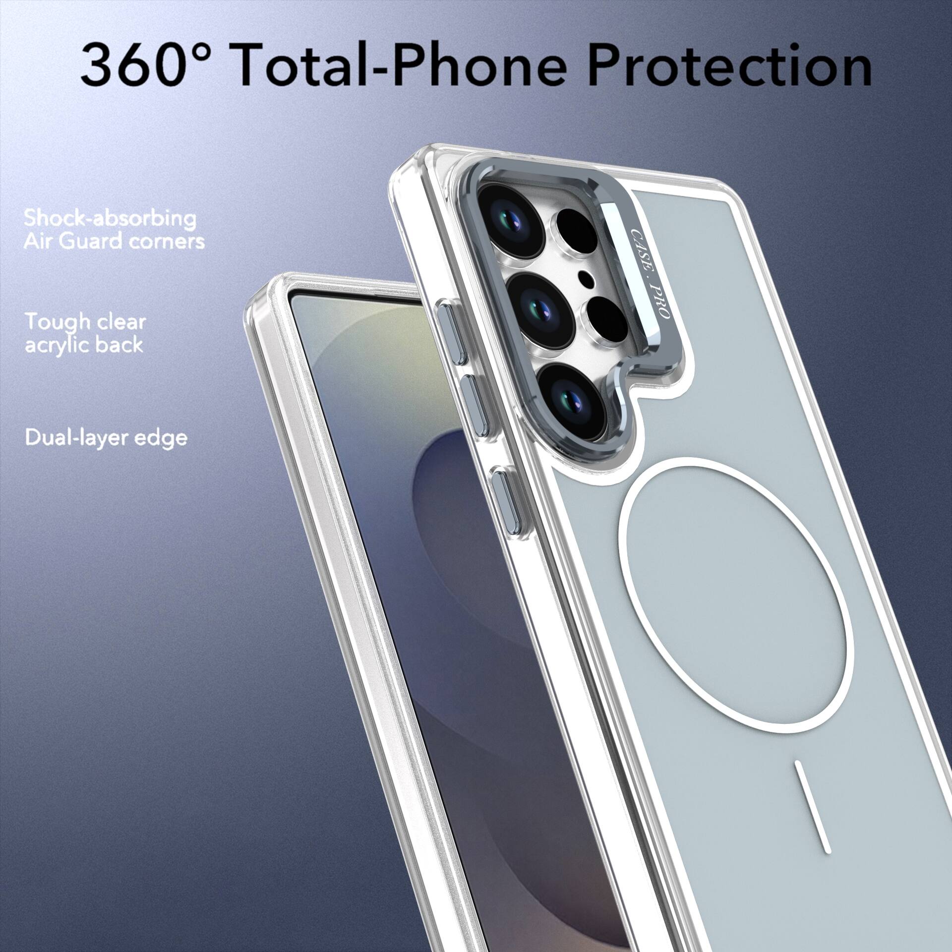 360° Total-Phone Protection

Shock-absorbing Air Guard corners

Tough clear acrylic back

Dual-layer edge