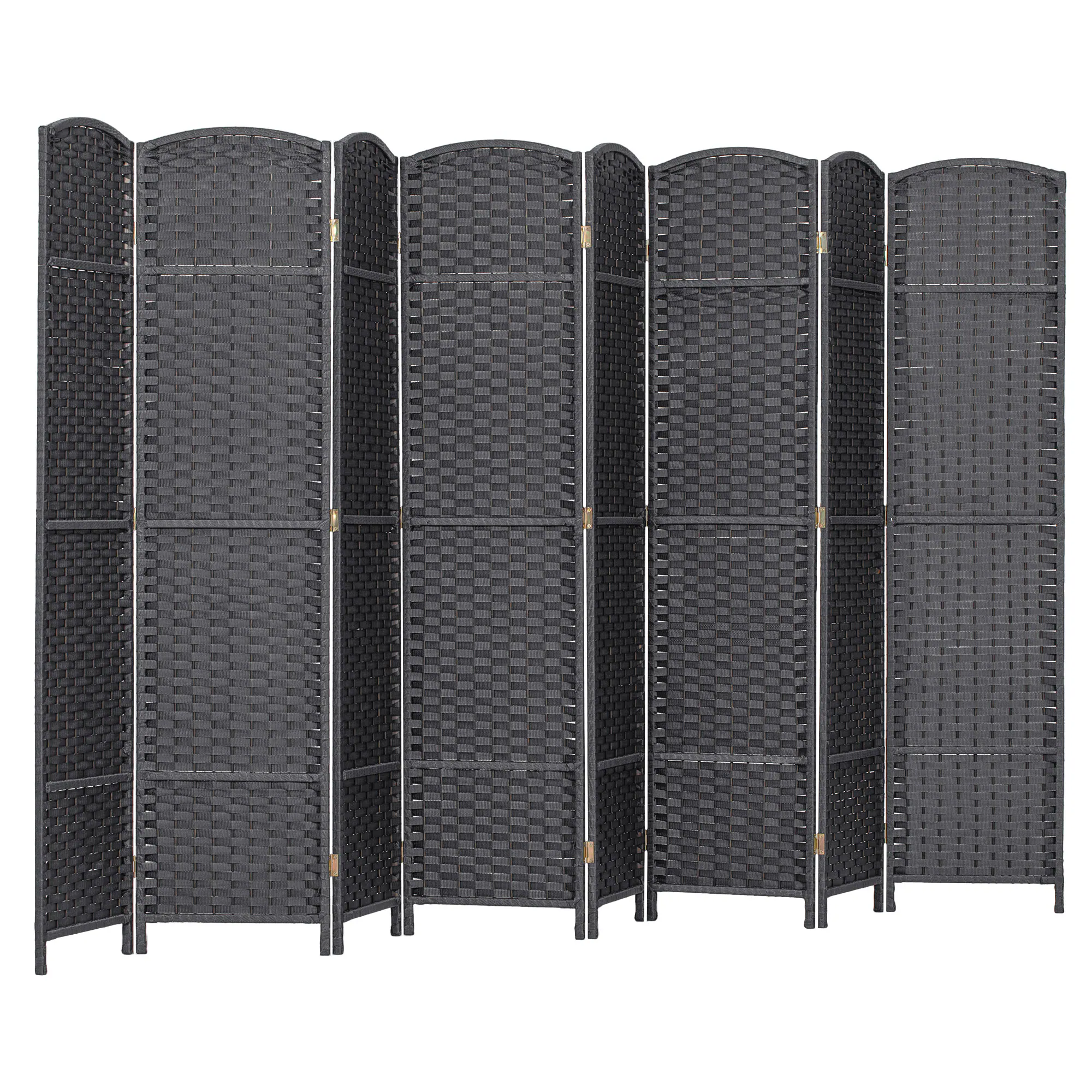 Front. Homcom - Room Divider, 8 Panel Folding Privacy Screen, 5.6' Tall Freestanding Partition for Home Office, Bedroom, Charcoal Gray - gray.