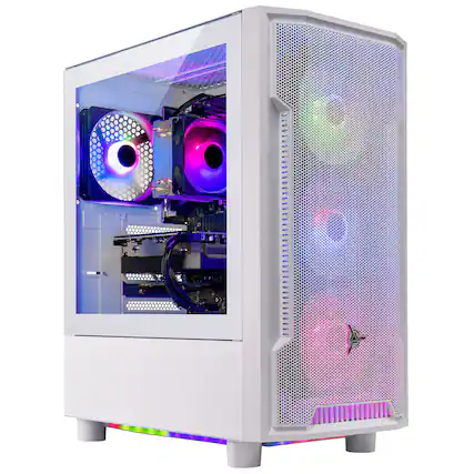 Front. Skytech Gaming - Skytech ARCH4 - AMD Ryzen 7 5700, 5060, 32GB 3200 MHz DDR4 SDRAM, 650W GOLD PSU - White.