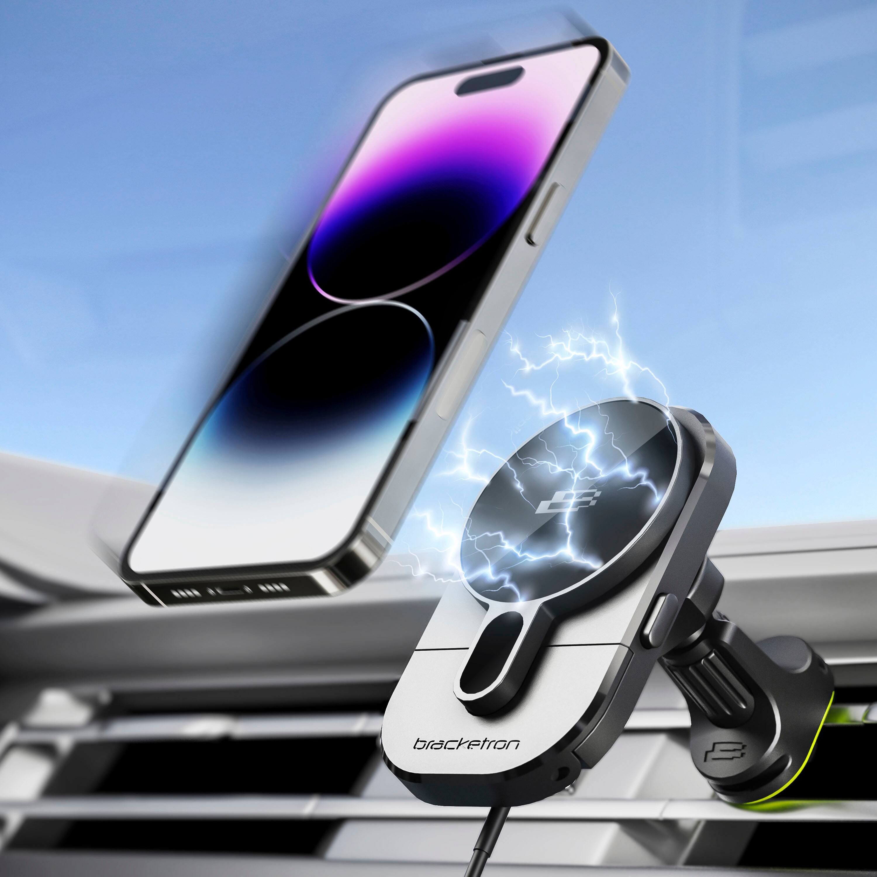 Alt View 11. Bracketron - PwrUp MagAlign Window,Dash & Vent Mount for most cell phones - Black.