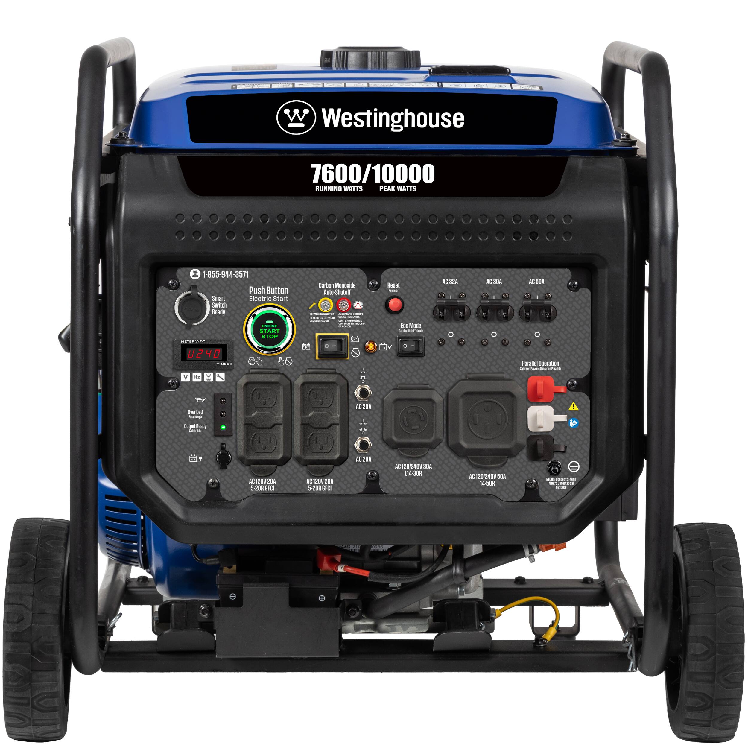 - Westinghouse 7600/10000 RUNNING WAITS P WAITS 1 1-855-944-357 Push Button Smart Electric Start . SEAT Voltage I Cart Monitor Iais chuta . -ea I E2 - d I 3 d a s0 - i U240 I - I START . Foe 08 50 5e in Wode C . Parallel -pean V - 1 - - - . a n3 - : 4 . N S 2 5 il a I C 22  208 BC I  E - BD 13 X N nothing_totnscribe NR a AR :