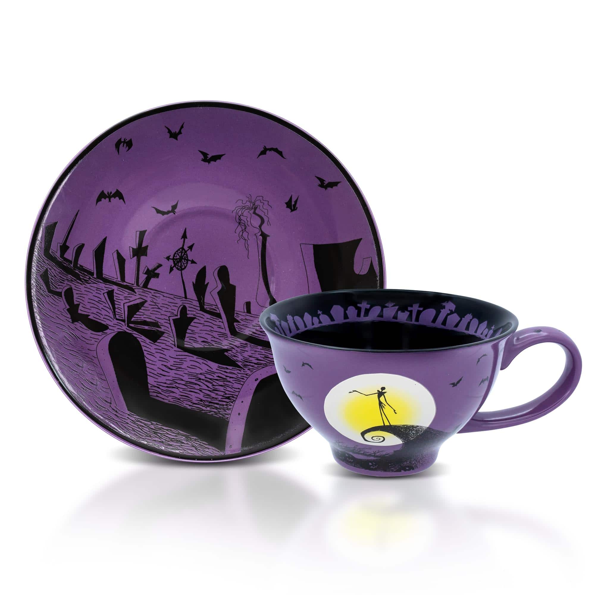 Disney - The Nightmare Before Christmas Spiral Hill Ceramic Teacup and Saucer Set - Purple price history on PriceWatchPro