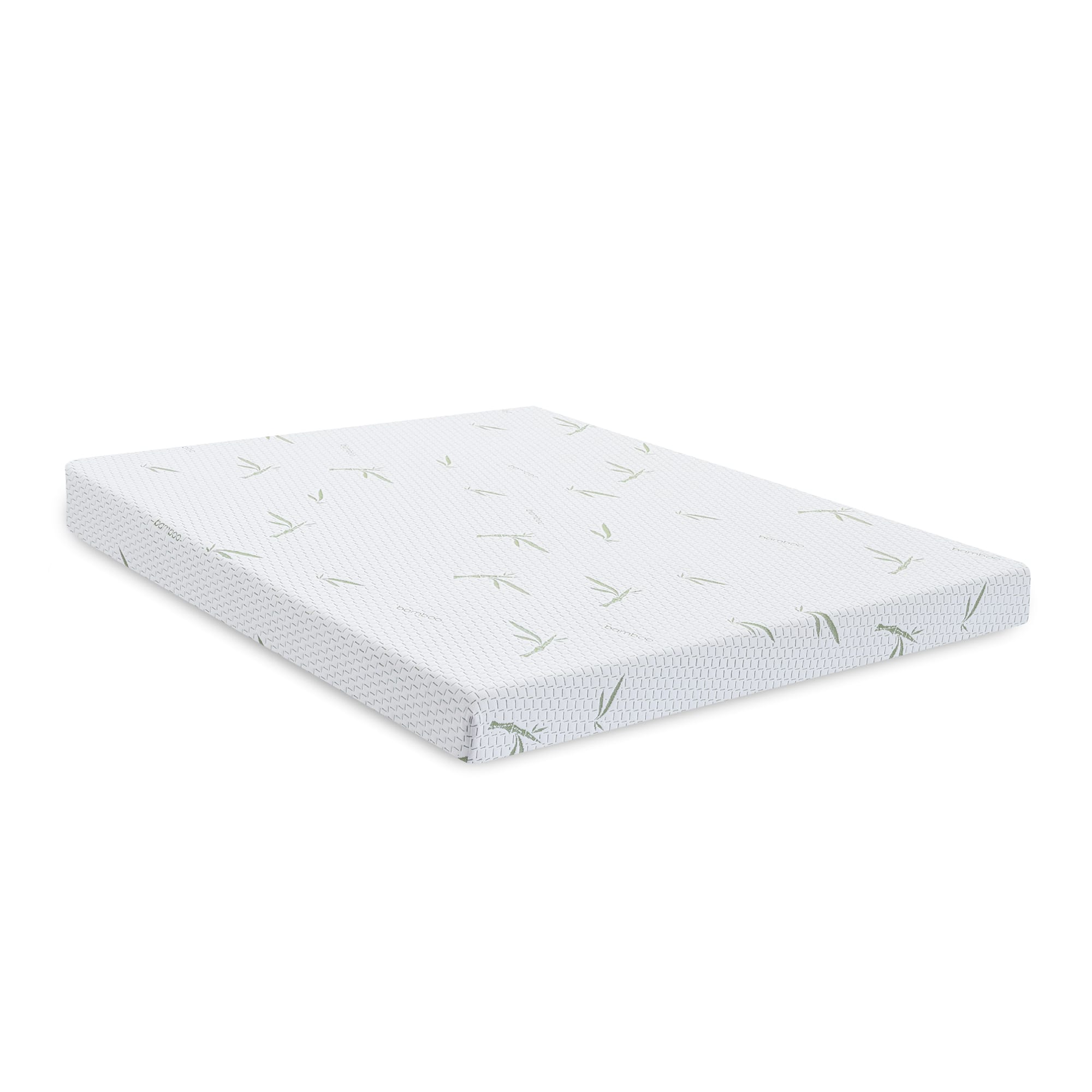 Glintex - King 10 Inch Dual Layer Memory Foam Mattress with Bamboo Infused Cover - White