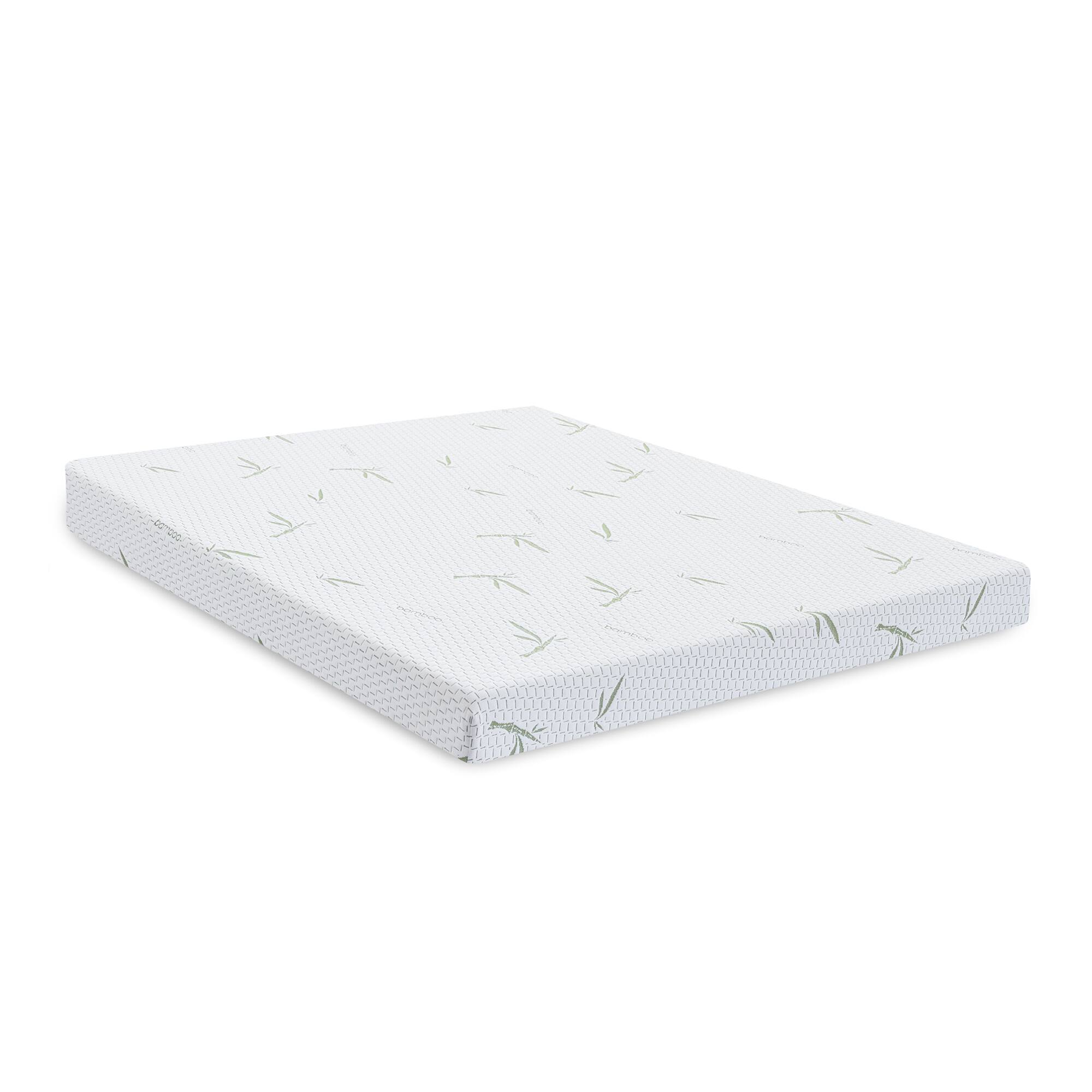 Front. Glintex - King 10 Inch Dual Layer Memory Foam Mattress with Bamboo Infused Cover - White.
