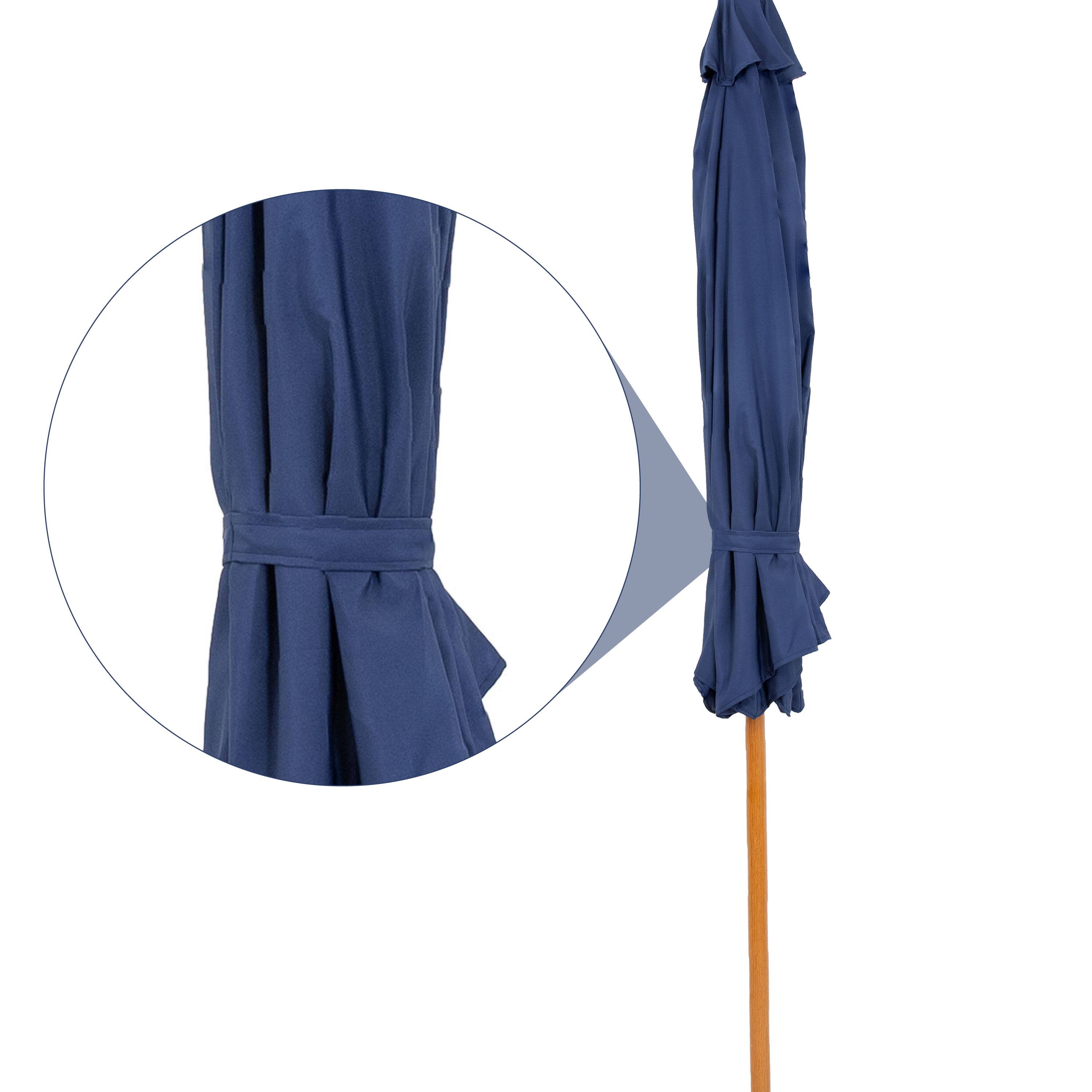 Alt View 4. Sunnydaze - 8.5 ft Patio Umbrella with Faux Woodgrain Finish - Navy Blue.