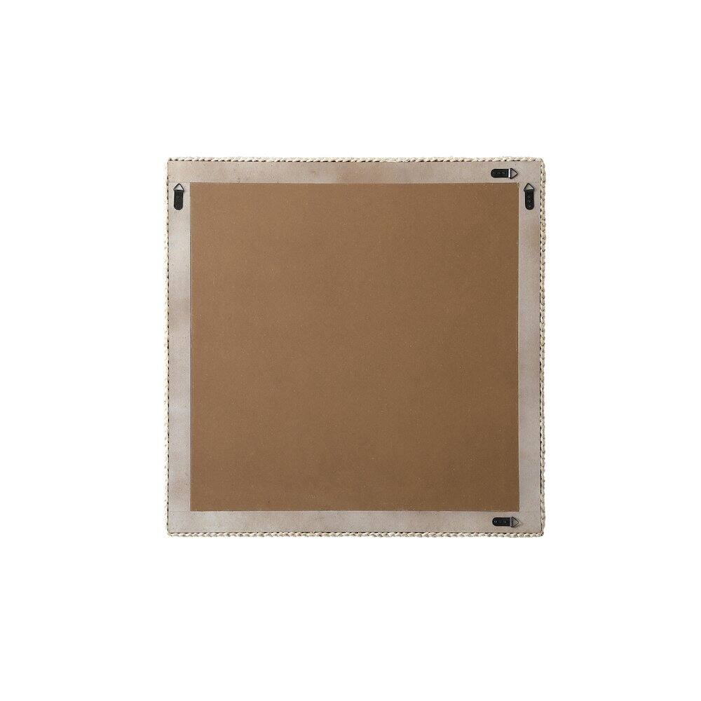 Angle. Elegant Decor - Rectangle Cornhusk Mirror 36x36 in Linen White - Linen White.
