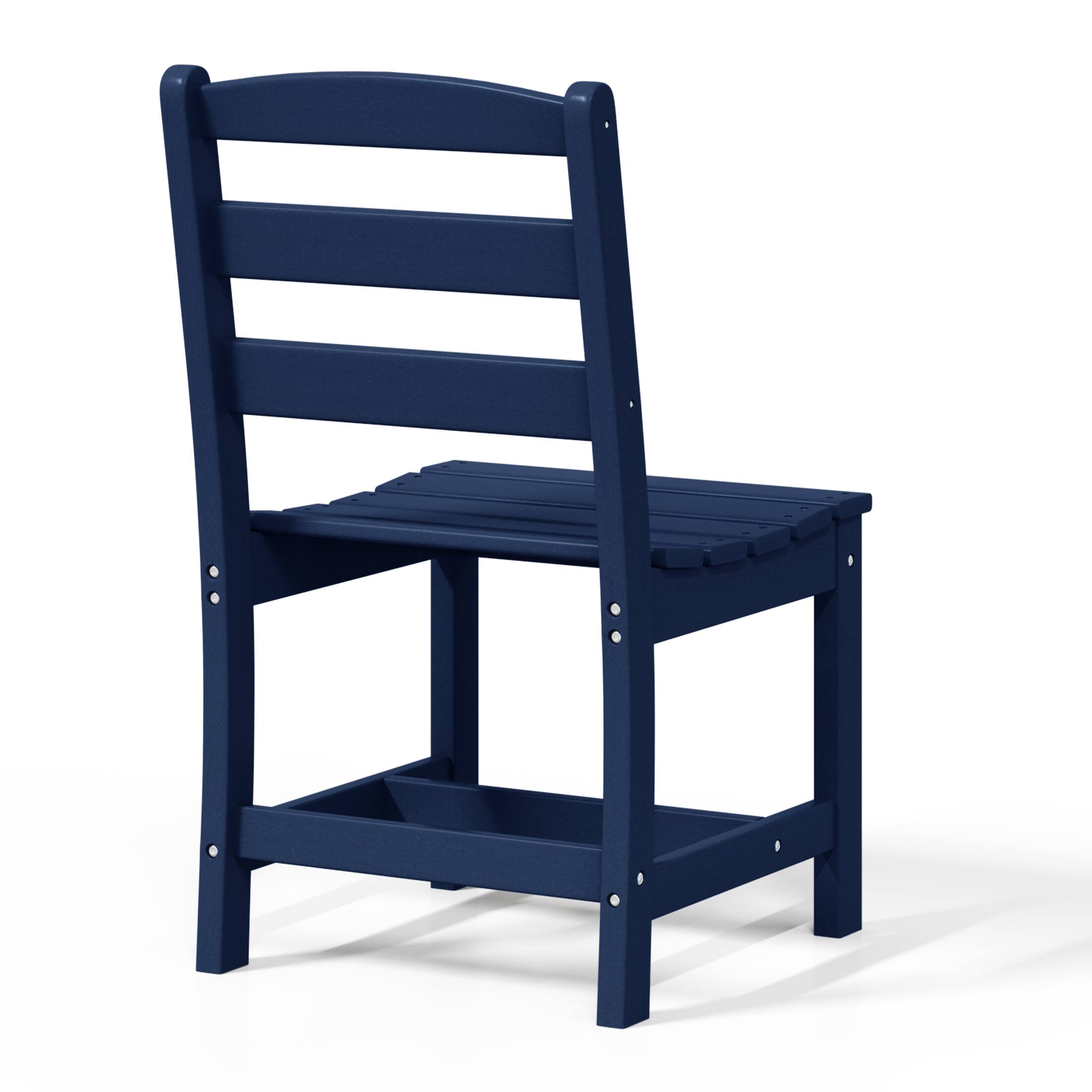Back. WestinTrends - WestinTrends Ashore Outdoor HDPE Patio Classic Armless Dining Side Chair - Navy Blue.