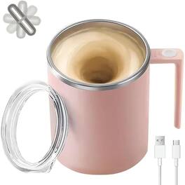 Schertz - Self-Stirring Mug, 12oz, for Coffee, Milk & Cocoa - Pink