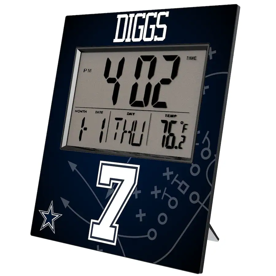 Keyscaper Trevon Diggs Dallas Cowboys Digital Desk & Wall Clock ...