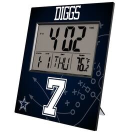 Keyscaper - Trevon Diggs Dallas Cowboys Digital Desk & Wall Clock - Multicolor
