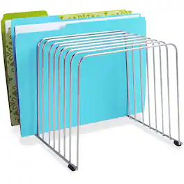 Fellowes - Wire File Sorter 11 Compartment 11 Divider 8" x 9" x 11.38" Desktop Steel - Silver