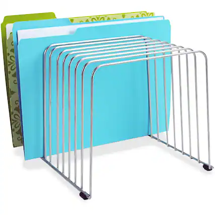 Front. Fellowes - Fellowes Wire File Sorter 11 Compartment 11 Divider 8" x 9" x 11.38" Desktop Silver Steel - Silver.