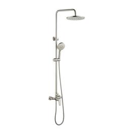 Boyel Living - Brushed Nickel Shower Set Brass SUS304 2-Function 10-Inch ABS Top Spray 3-Function Handheld cUPC - Silver