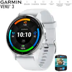 GARMIN VENU 3
- BRIGHT 1.4 AMOLED TOUCHSCREEN DISPLAY
- UP TO 14 DAYS OF BATTERY LIFE IN SMARTWATCH MODE
- DETAILED HEALTH AND WELLNESS INSIGHTS
- ADVANCED FITNESS FEATURES
- WORKS WITH THE GARMIN KINNECT AND ANDROID SMARTPHONES
- LIGHTWEIGHT 45MM CASE WITH STAINLESS STEEL BEZEL
10:10
8K
38
82
100%
2 YR WARRANTY