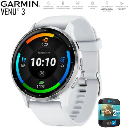 GARMIN VENU 3
- BRIGHT 1.4 AMOLED TOUCHSCREEN DISPLAY
- UP TO 14 DAYS OF BATTERY LIFE IN SMARTWATCH MODE
- DETAILED HEALTH AND WELLNESS INSIGHTS
- ADVANCED FITNESS FEATURES
- WORKS WITH THE GARMIN KINNECT AND ANDROID SMARTPHONES
- LIGHTWEIGHT 45MM CASE WITH STAINLESS STEEL BEZEL
10:10
8K
38
82
100%
2 YR WARRANTY