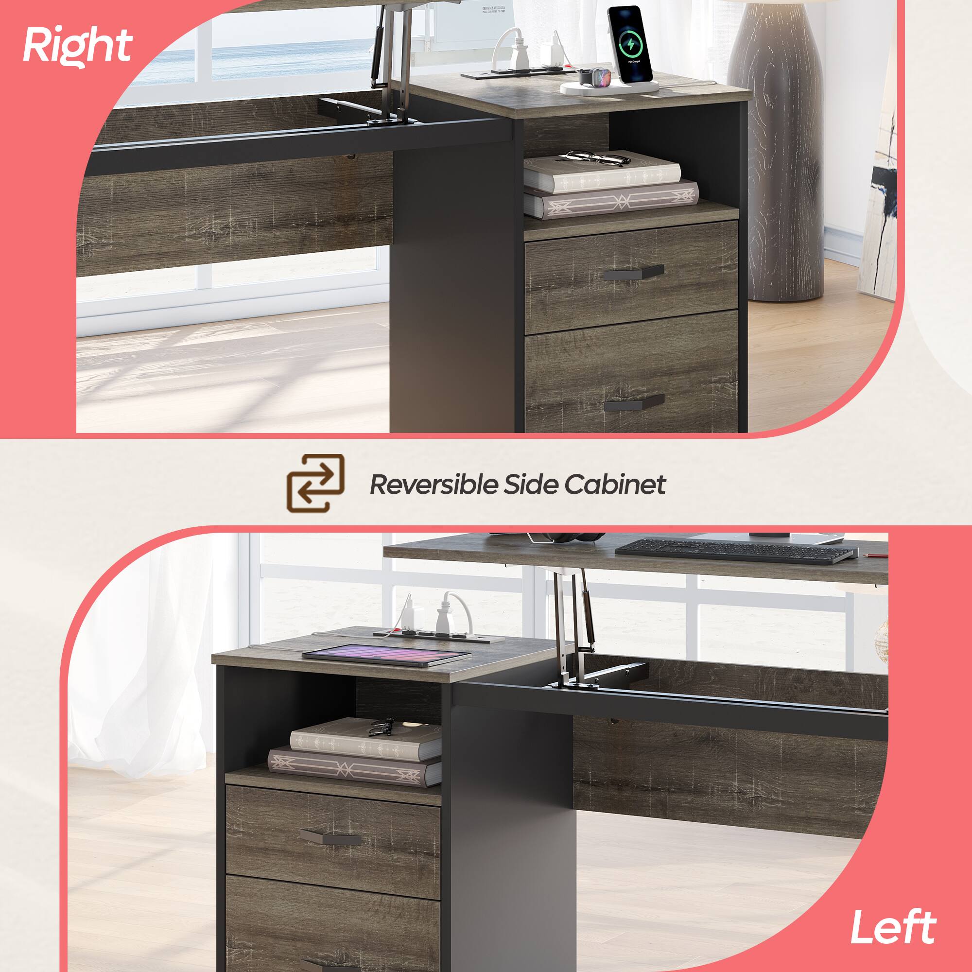 Left : Reversible Side Cabinet Right