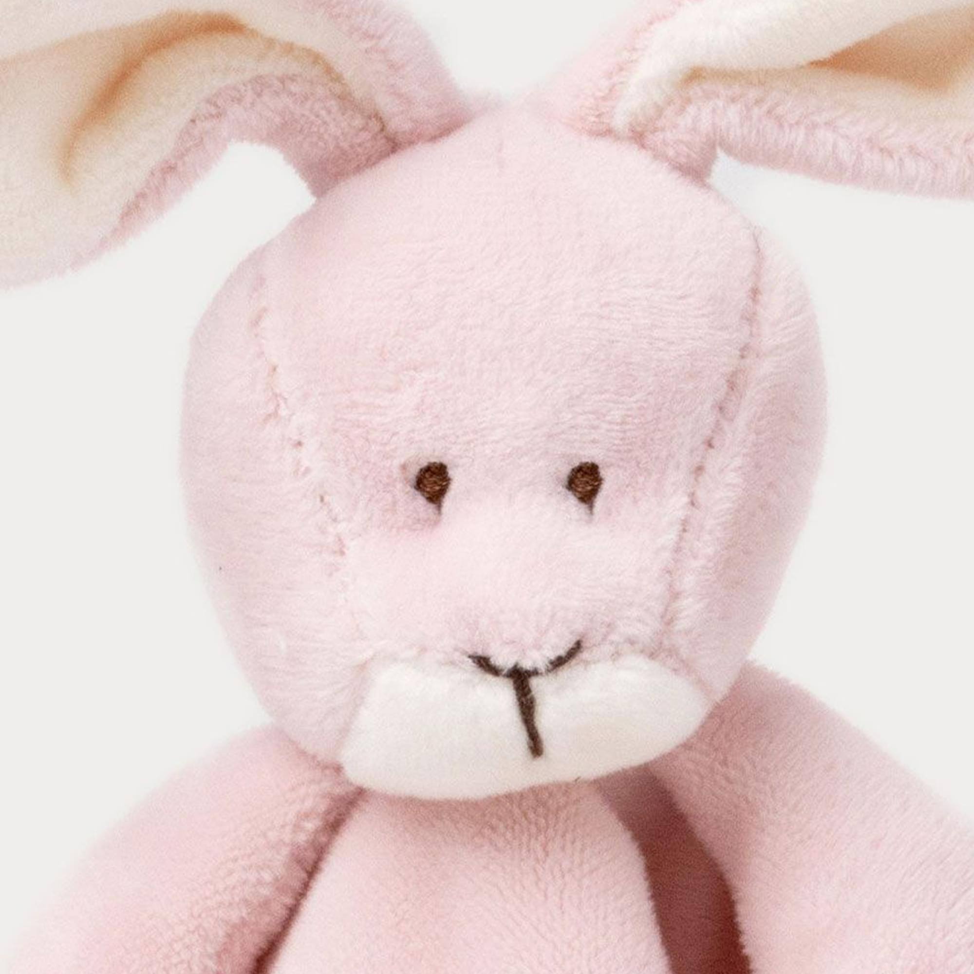 Alt View 2. TriAction Toys - Teddykompaniet Plush Baby Blanket | Rose Bunny - Pink.