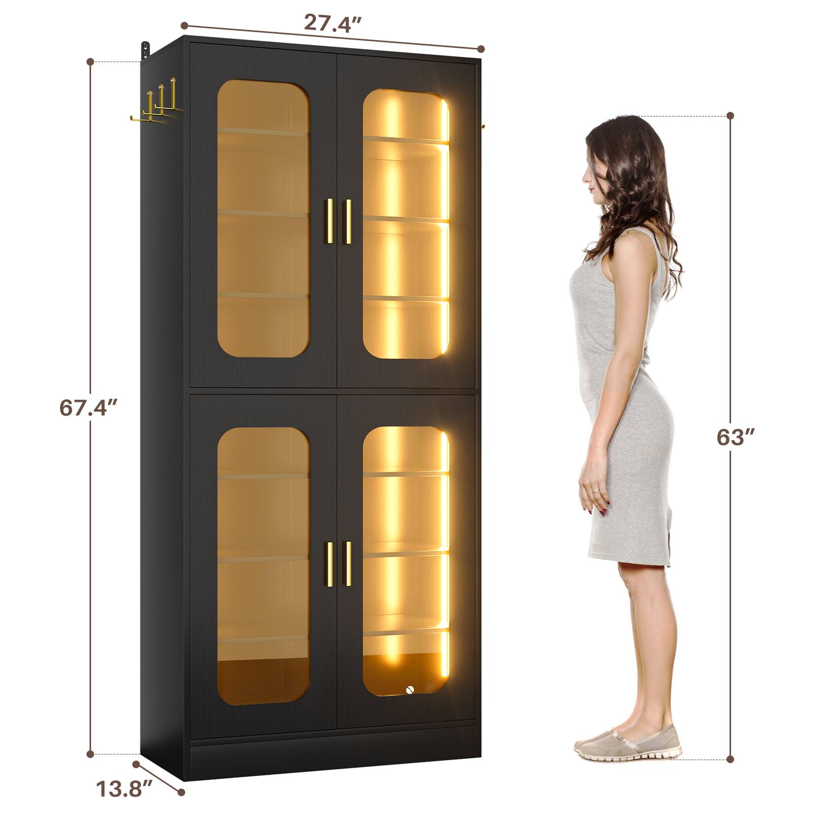 27.4" 67.4" 63" 13.8"