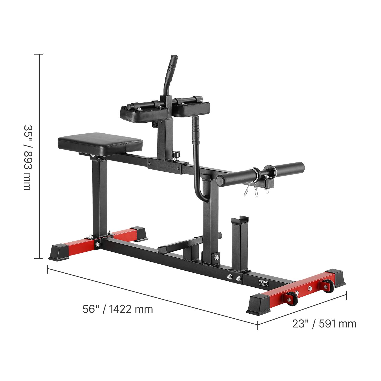 35" / 893 mm  
56" / 1422 mm  
23" / 591 mm