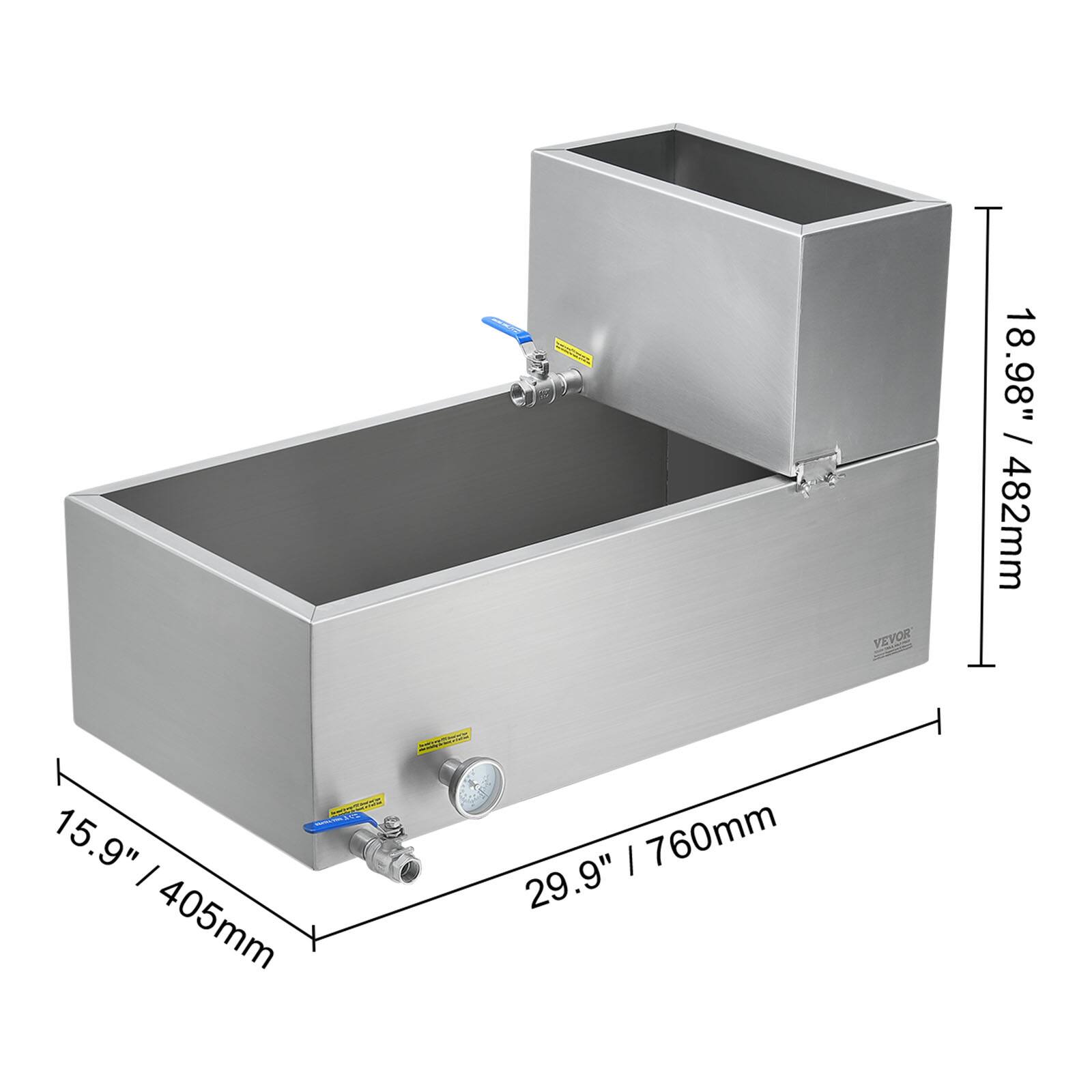 VEVOR  
18.98" / 482mm  
15.9" / 405mm  
29.9" / 760mm