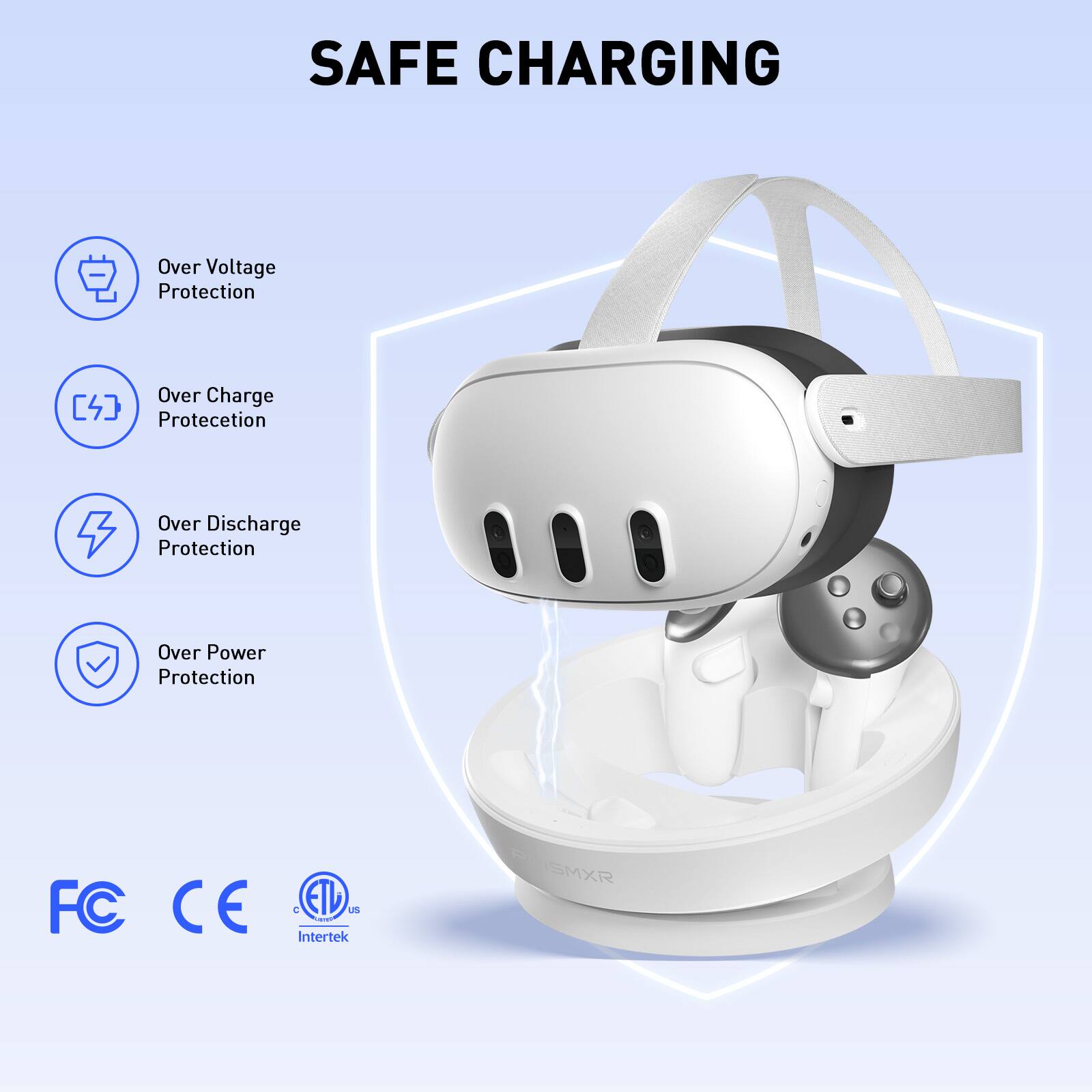 SAFE CHARGING Over Voltage Protection Over Charge Protection Over Discharge Protection Over Power Protection FC CE C ETL us Intertek SMXR