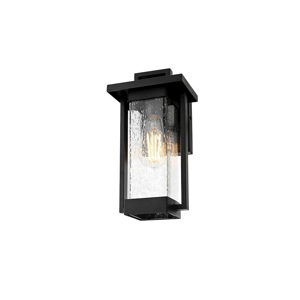 Left. Elegant Lighting - Tilton 7 inch Outdoor Pendant in Black - Black.