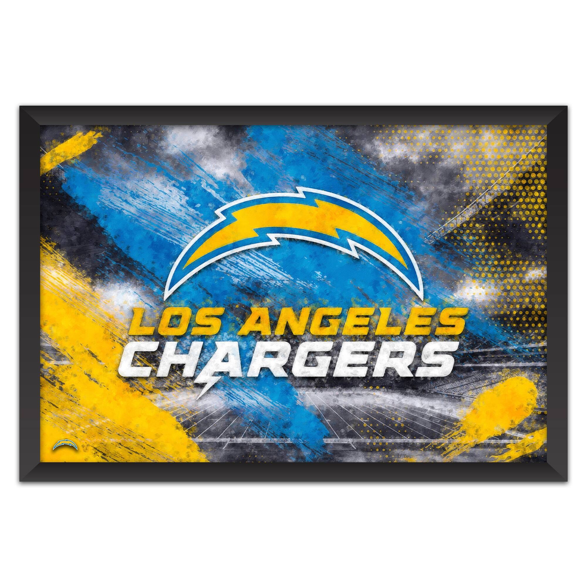 Los Angeles Chargers 14" x 20" Brush Stroke Logo Framed Art Print