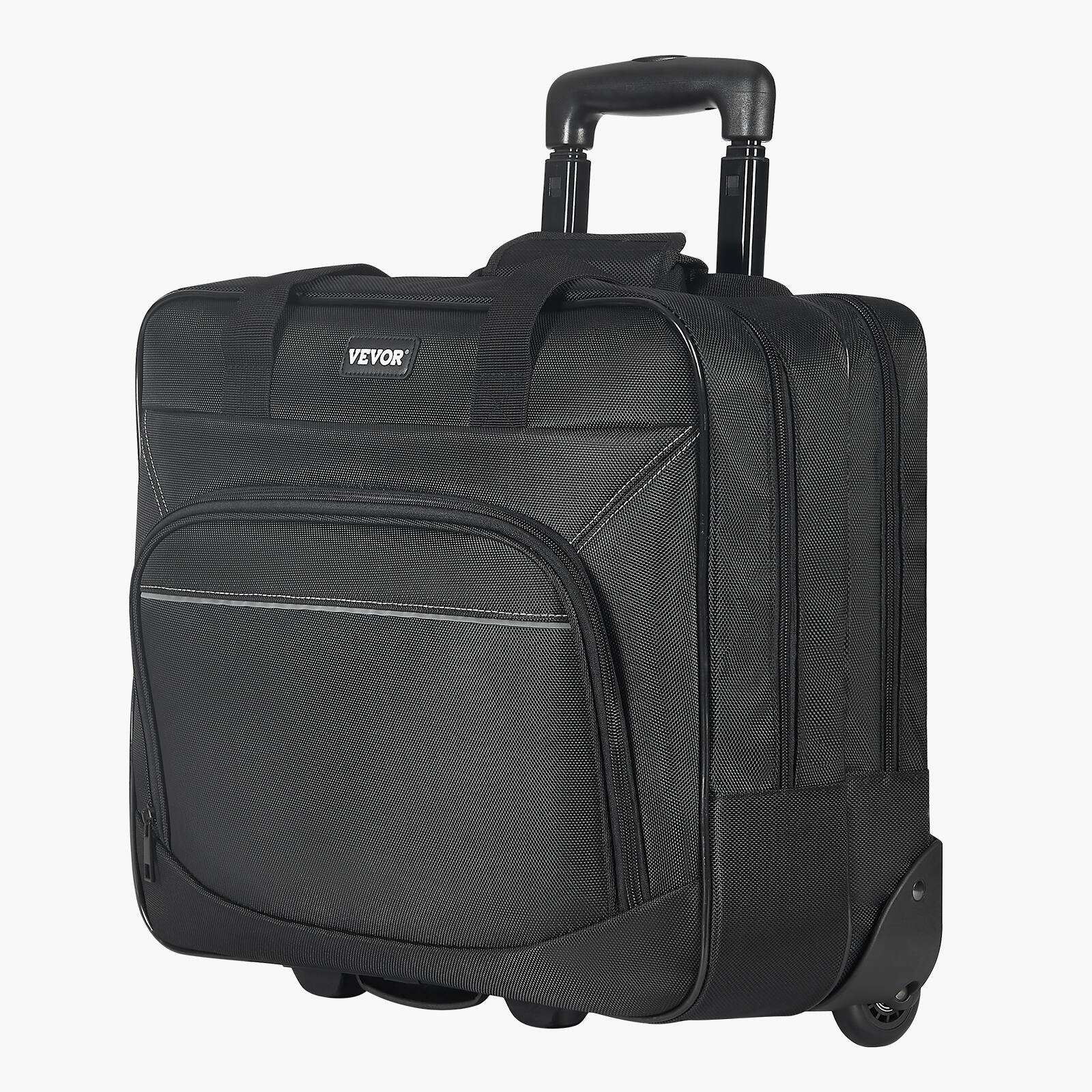 Alt View 5. VEVOR - Rolling Laptop Bag, Fits Up to 15.6 Inch Laptop, Wheeled Briefcase, Roller Computer Tote Bag - Black.