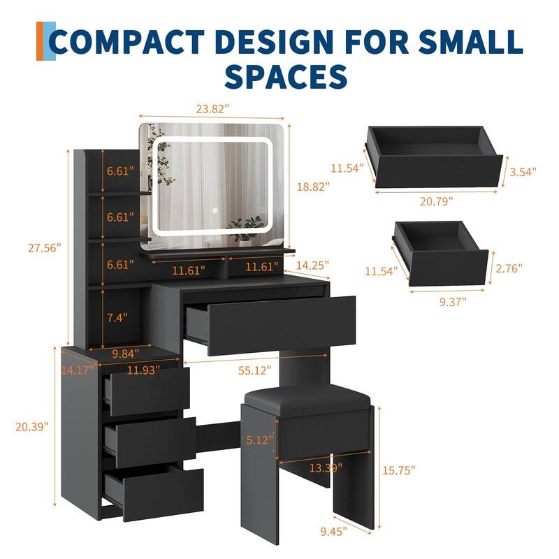 COMPACT DESIGN FOR SMALL SPACES

- 23.82"
- 27.56"
- 18.82"
- 20.79"
- 11.54"
- 3.54"
- 6.61" (x3)
- 11.61" (x2)
- 14.25"
- 2.76"
- 7.4"
- 9.37"
- 14.17"
- 9.84"
- 11.93"
- 55.12"
- 20.39"
- 5.12"
- 13.39"
- 15.75"
- 9.45"