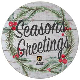 Jardine - Colorado College Tigers 20'' x 20'' Season's Greetings Circle - White